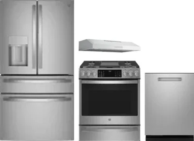 4 Piece Package Includes Refrigerator, Range, Hood And Dishwasher